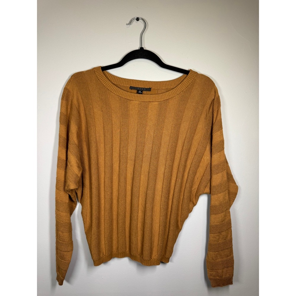 90s Style Cyrus Ribbed Brown Sleeve Knit Sweater